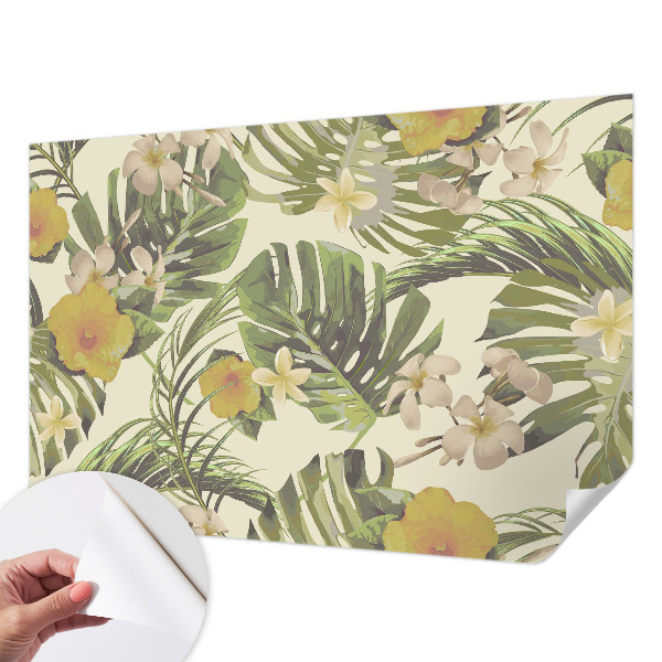 3D wall mural with an exotic flora design