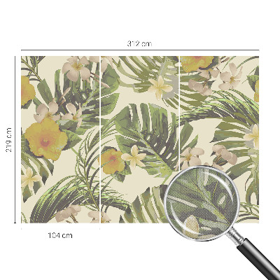 3D wall mural with an exotic flora design