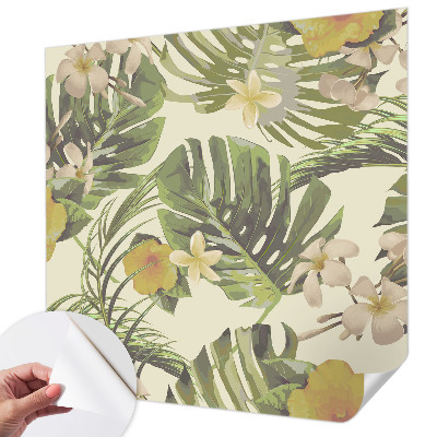 3D wall mural with an exotic flora design