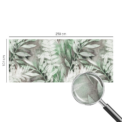 Children's wall mural with a watercolor leaves design