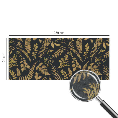 Nursery wall mural with botanical leaf motif