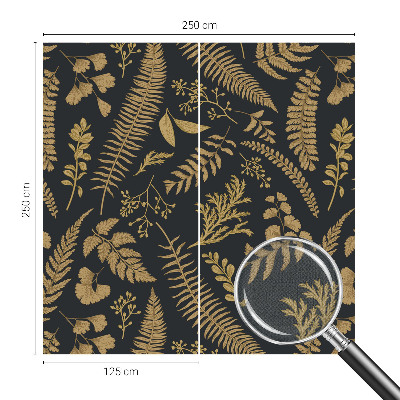 Nursery wall mural with botanical leaf motif