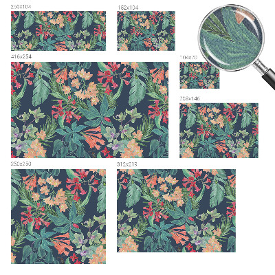 3D photo wallpaper mural with tropical flowers
