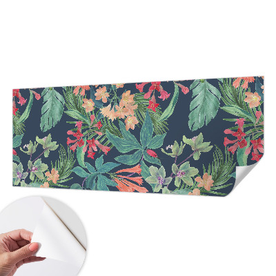 3D photo wallpaper mural with tropical flowers