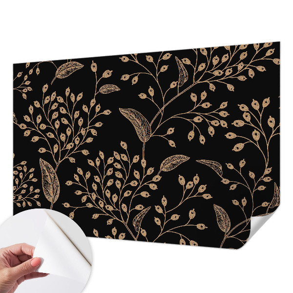Baby room wall mural with a botanical design