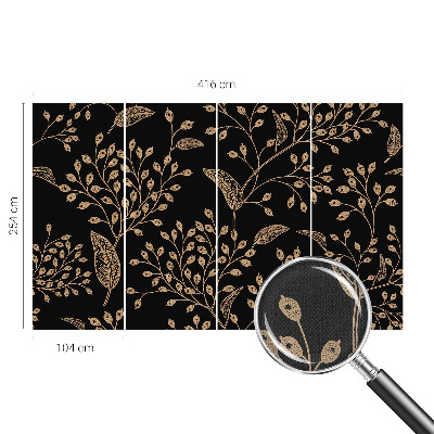 Baby room wall mural with a botanical design
