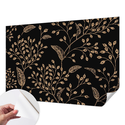 Baby room wall mural with a botanical design
