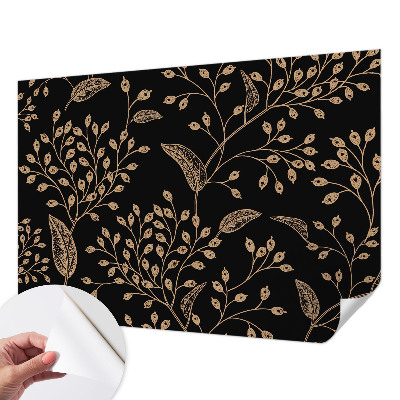 Baby room wall mural with a botanical design