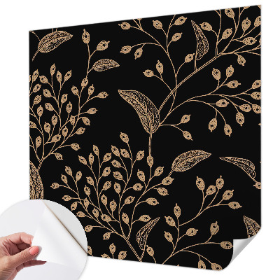 Baby room wall mural with a botanical design