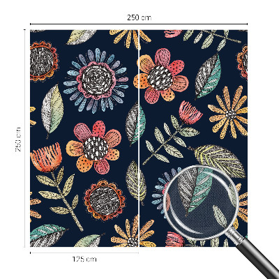 Peel and stick wall mural with a floral mosaic design