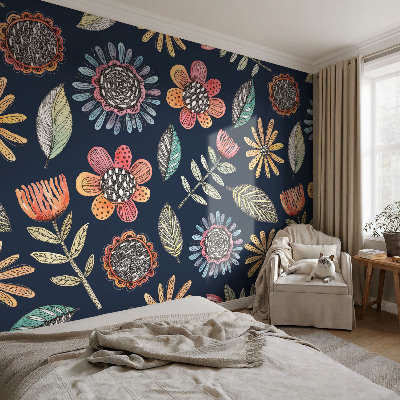 Peel and stick wall mural Floral mosaic
