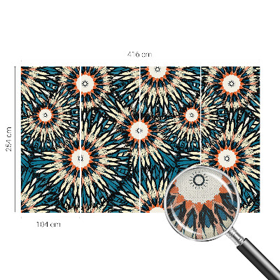 Self-adhesive wall mural with a flower energy design