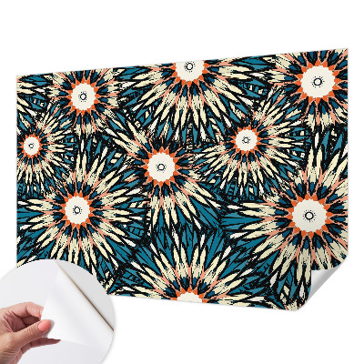 Self-adhesive wall mural with a flower energy design
