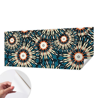 Self-adhesive wall mural with a flower energy design