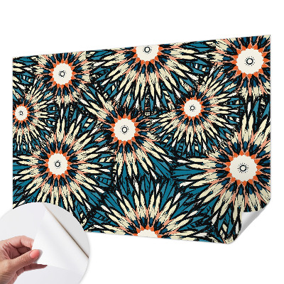 Self-adhesive wall mural with a flower energy design