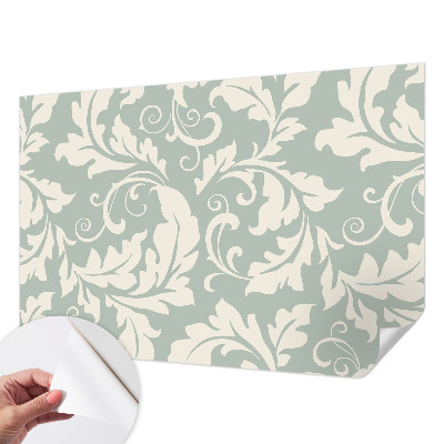 Peel and stick wallpaper mural with a decorative leaves pattern