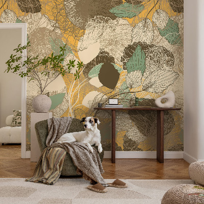 Self-adhesive photo wallpaper with a botanical design