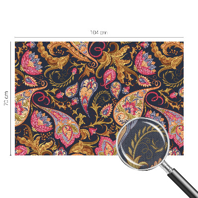 Stick-on wall mural with a colorful paisley pattern