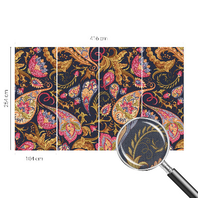 Stick-on wall mural with a colorful paisley pattern