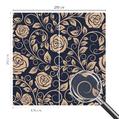 Removable wall mural wallpaper with a romantic floral design