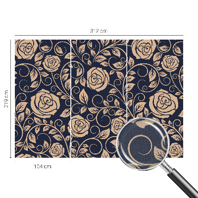 Removable wall mural wallpaper with a romantic floral design