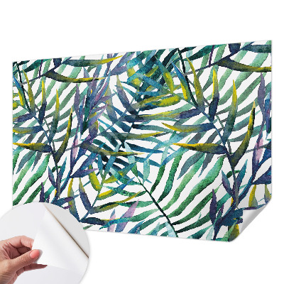 Removable wall mural with an exotic vegetation design