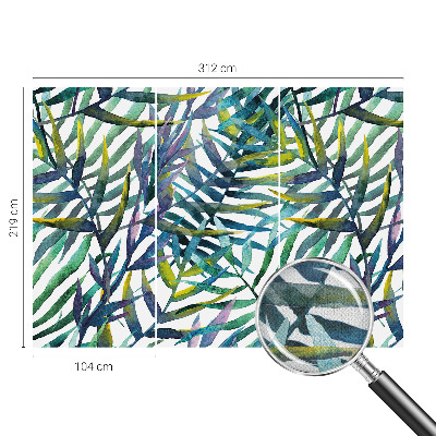 Removable wall mural with an exotic vegetation design