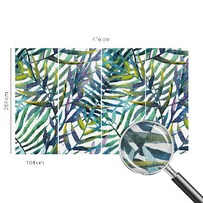 Removable wall mural with an exotic vegetation design