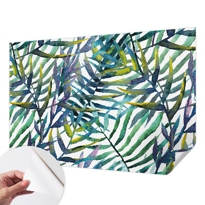 Removable wall mural with an exotic vegetation design