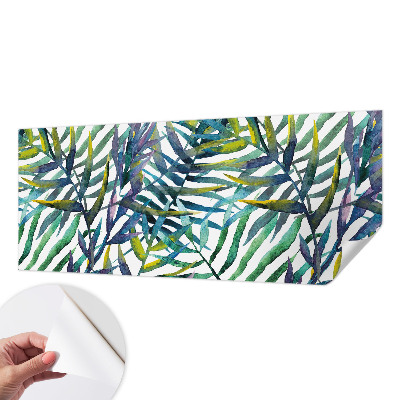 Removable wall mural with an exotic vegetation design