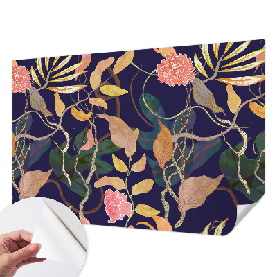 Peel and stick wall mural with a living room plant elegance design