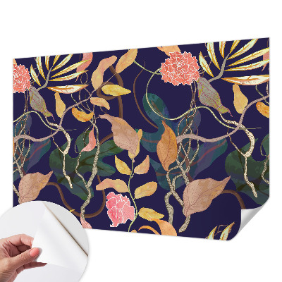 Peel and stick wall mural with a living room plant elegance design