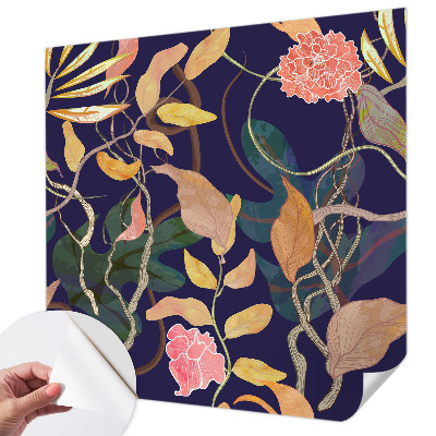 Peel and stick wall mural with a living room plant elegance design