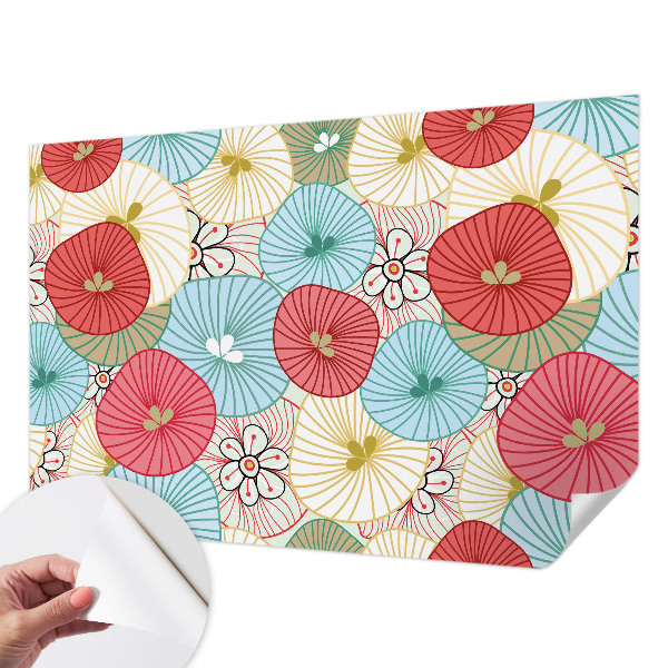 Peel and stick wall mural for bedroom with a floral pattern