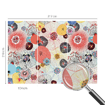 3D wall mural Colorful flowers