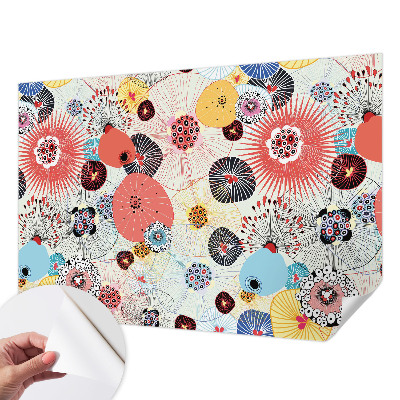 3D wall mural Colorful flowers