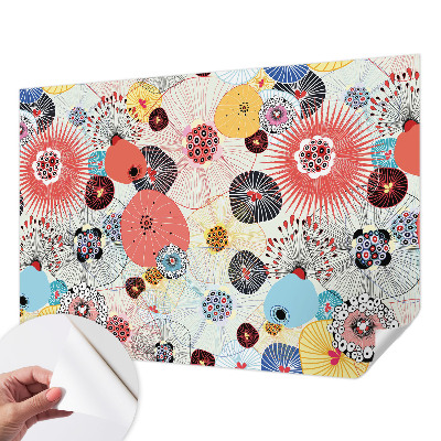 3D wall mural Colorful flowers