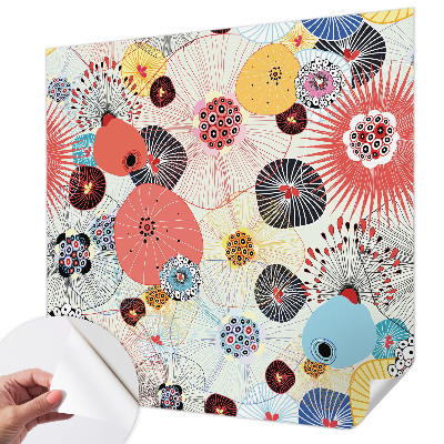 3D wall mural Colorful flowers