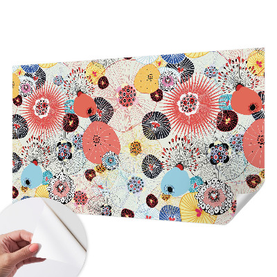 3D wall mural Colorful flowers