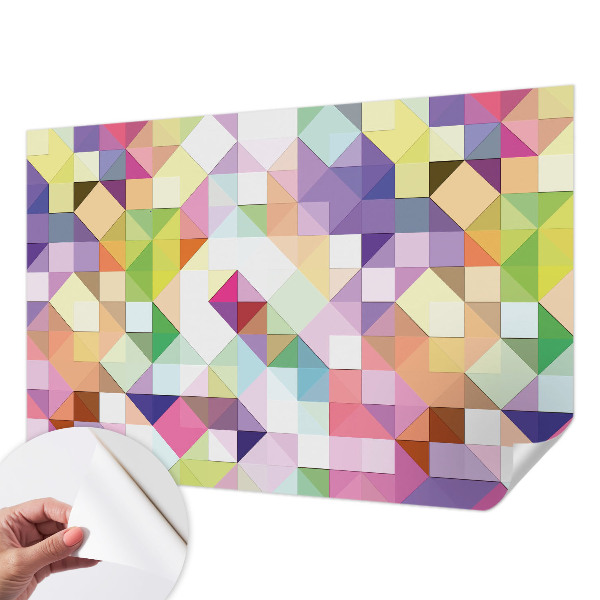 Peel-and-stick wall mural for kids' room with colorful shapes
