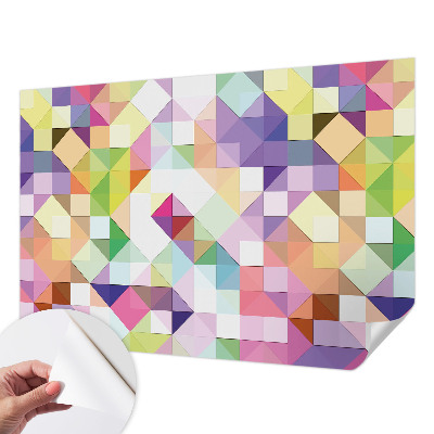 Peel-and-stick wall mural for kids' room with colorful shapes