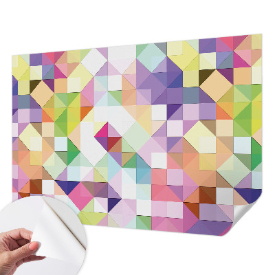Peel-and-stick wall mural for kids' room with colorful shapes