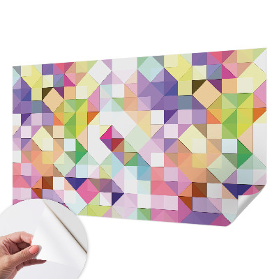 Peel-and-stick wall mural for kids' room with colorful shapes