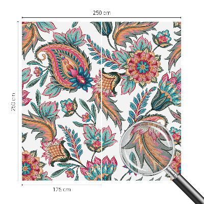 Nursery wall mural with an oriental pattern