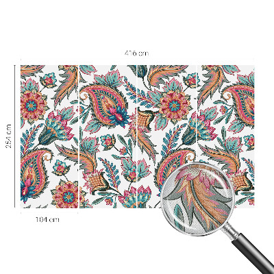 Nursery wall mural with an oriental pattern