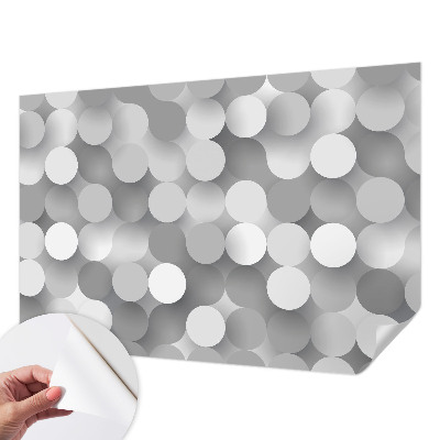 Baby room wall mural in gray with a circle pattern
