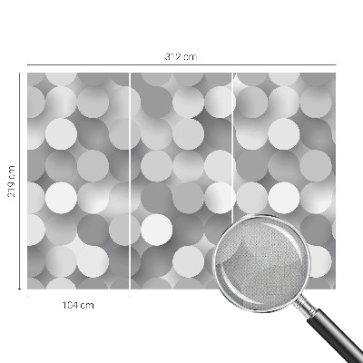 Baby room wall mural in gray with a circle pattern
