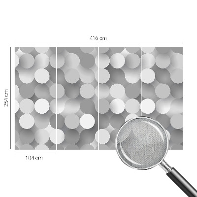 Baby room wall mural in gray with a circle pattern