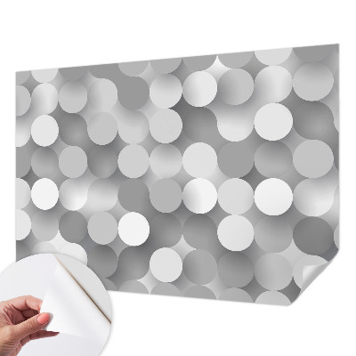 Baby room wall mural in gray with a circle pattern