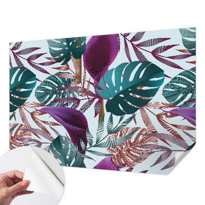 Peel and stick wallpaper mural with a tropical composition